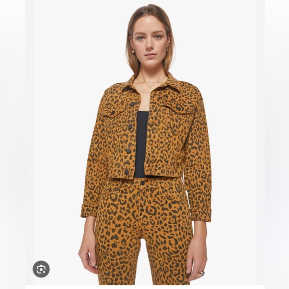NWT Mother The Big Shorty Cropped Jacket in Hit the Spot (Cheetah) - Size S - Picture 1 of 9